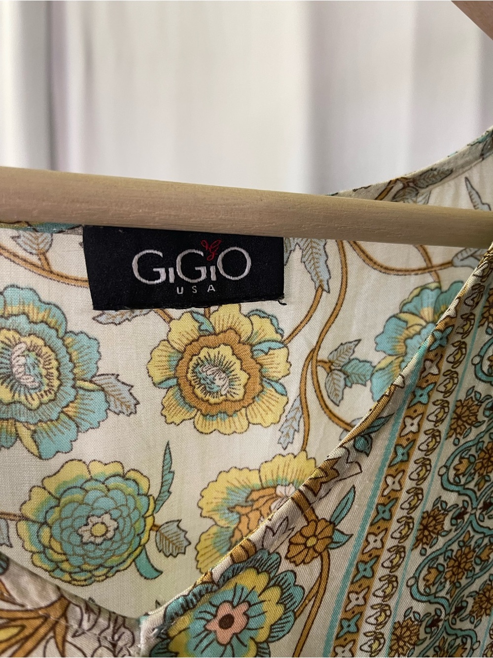 Boho Tiered Maxi Dress in Sage Green & Cream - Picture 4 of 5